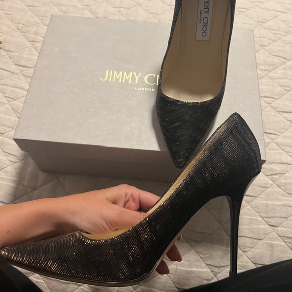 Jimmy Choo Zebra Lame Glitter Heel - Picture 4 of 6